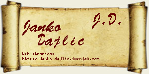 Janko Dajlić vizit kartica